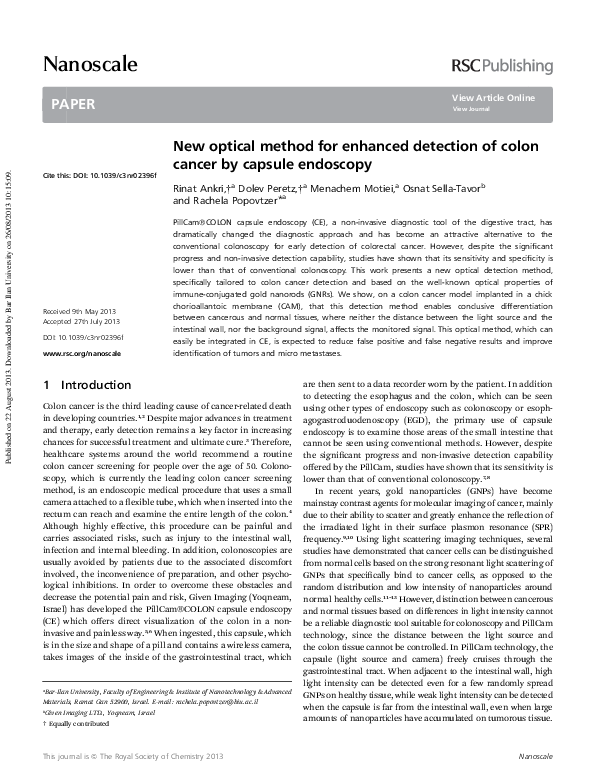 (PDF) New optical method for enhanced detection of colon cancer by ...