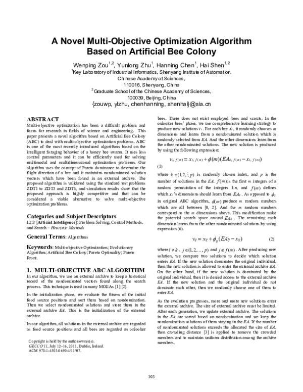 (PDF) A novel multi-objective optimization algorithm based on ...