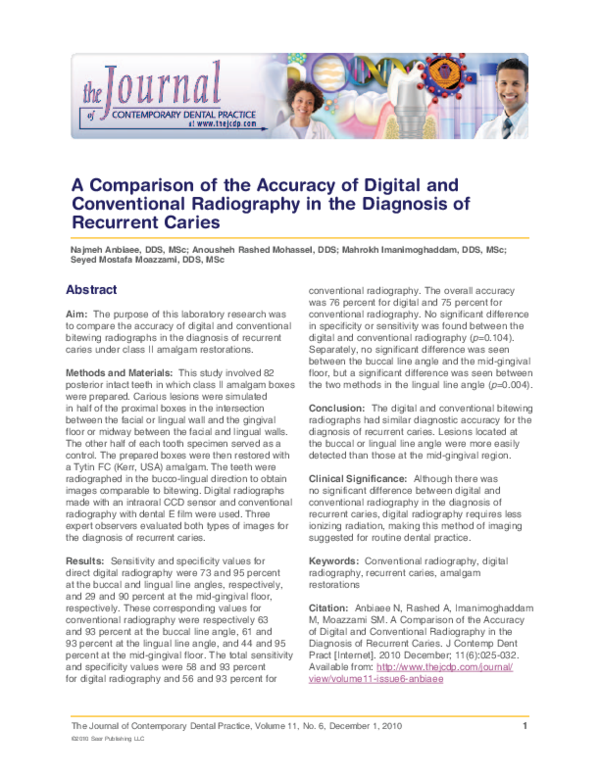(PDF) A Comparison of the Accuracy of Digital and Conventional ...