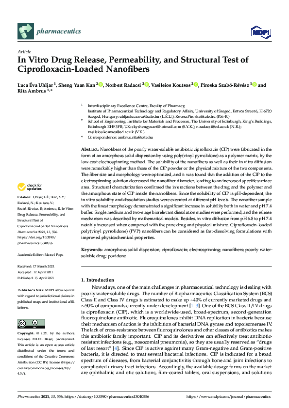 (PDF) In Vitro Drug Release, Permeability, and Structural Test of ...