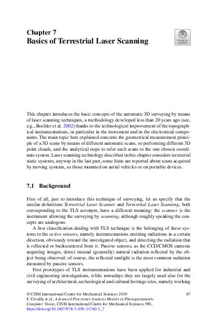 (PDF) Basics of Terrestrial Laser Scanning