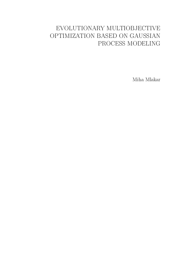 (PDF) Evolutionary Multiobjective Optimization Based on Gaussian ...