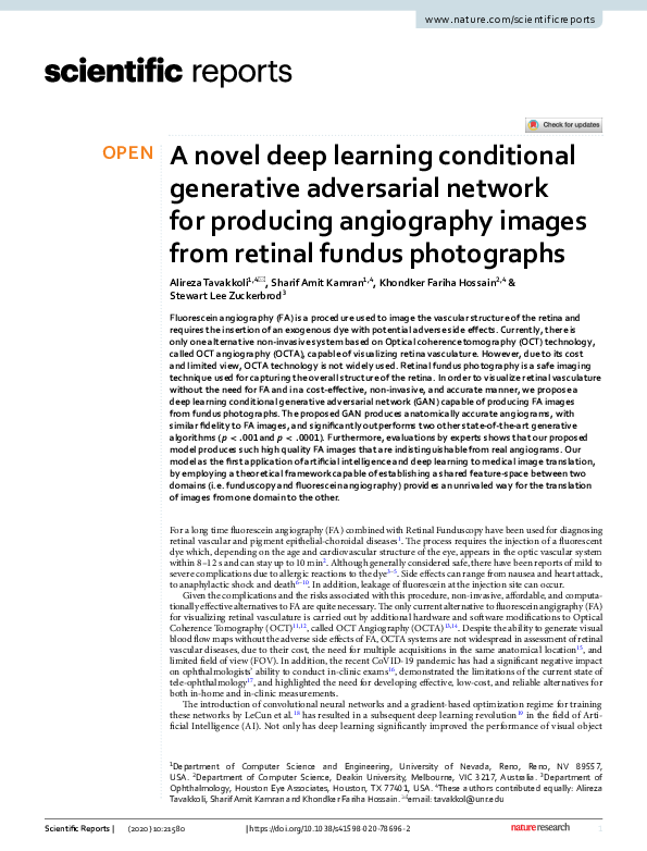 (PDF) A novel deep learning conditional generative adversarial network ...