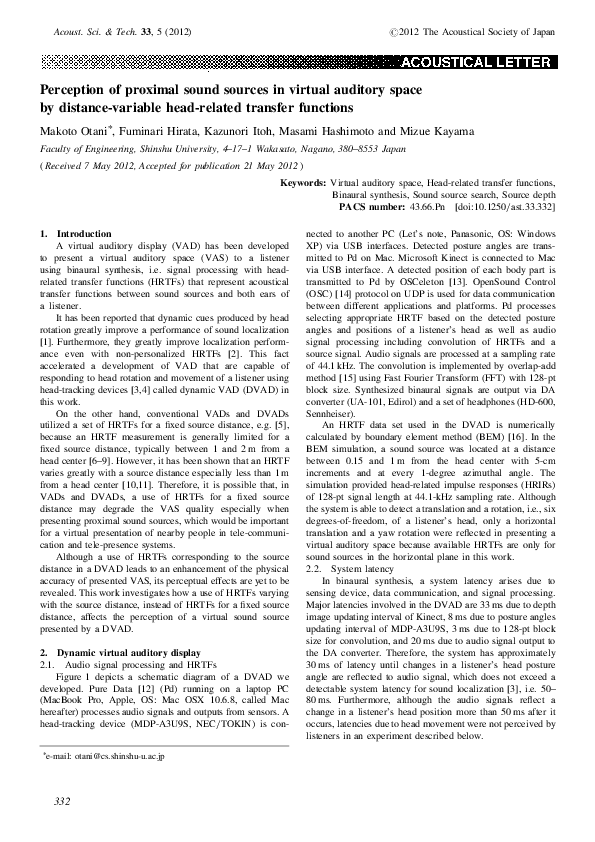 (PDF) Perception of proximal sound sources in virtual auditory space by ...