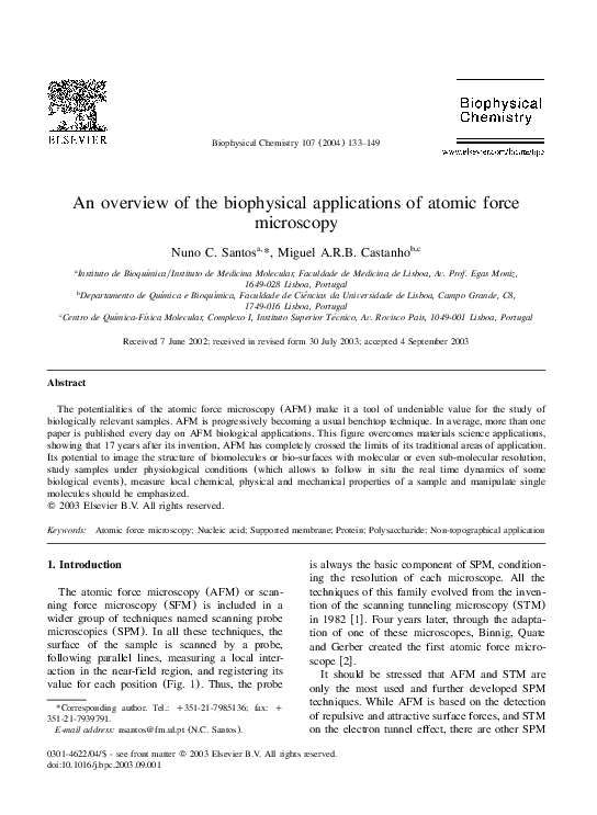 (PDF) An Overview of the Biophysical Applications of Atomic Force ...
