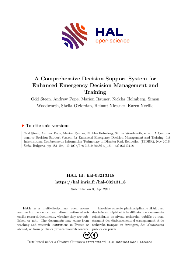 (PDF) A Comprehensive Decision Support System for Enhanced Emergency ...