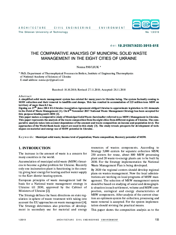 (PDF) Comparative analysis of municipal solid waste