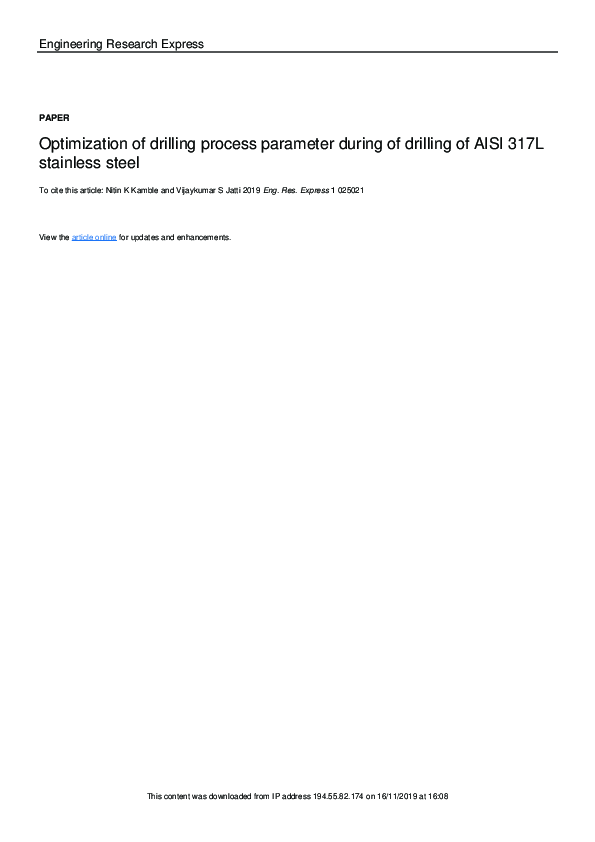 (PDF) Modified drilling process of AISI 1045 steel: A hybrid optimization