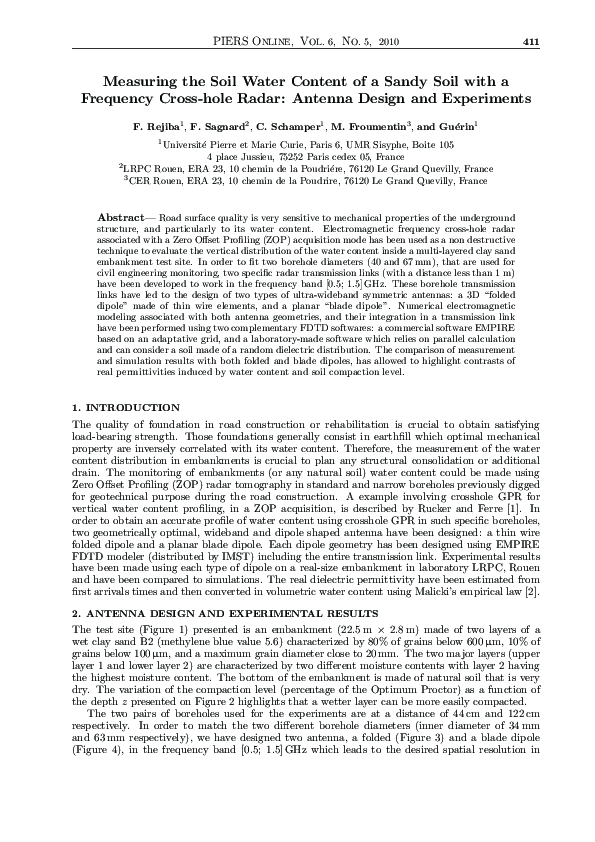(PDF) Measuring the Soil Water Content of a Sandy Soil with a Frequency ...
