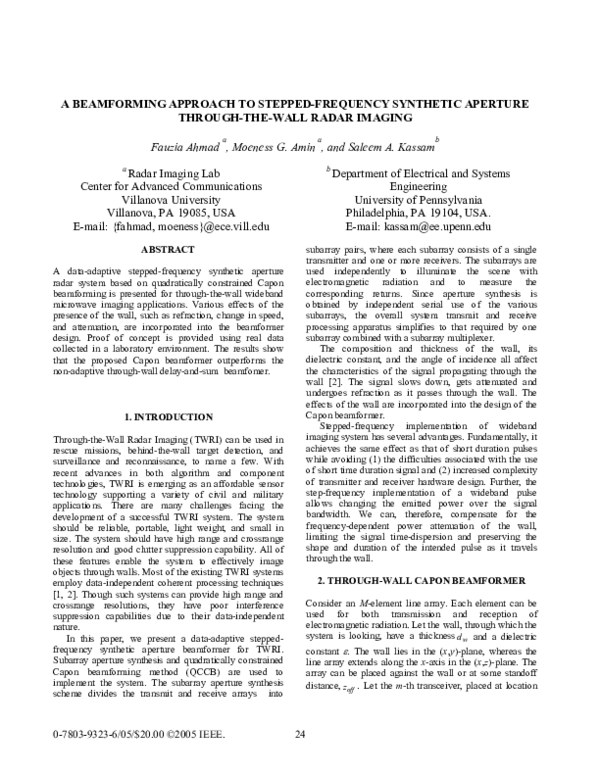 (PDF) A Beamforming Approach to Stepped-Frequency Synthetic Aperture ...