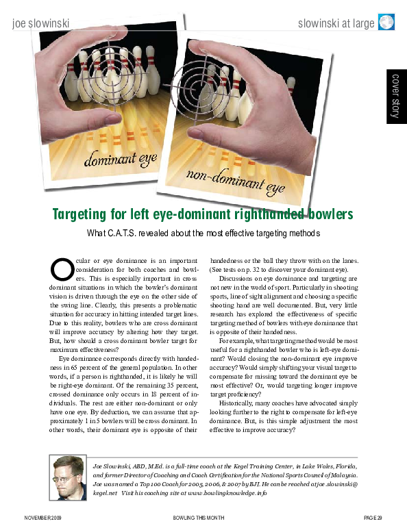 (PDF) Targeting for left eyedominant righthanded bowlers Joe