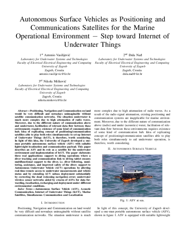 (PDF) Autonomous Surface Vehicles as Positioning and Communications ...