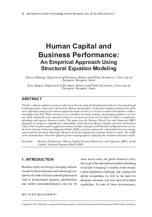 (PDF) Human Capital and Business Performance