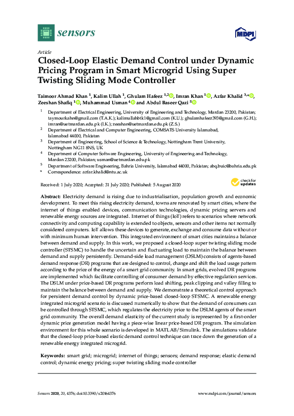 (PDF) Closed-Loop Elastic Demand Control under Dynamic Pricing Program ...