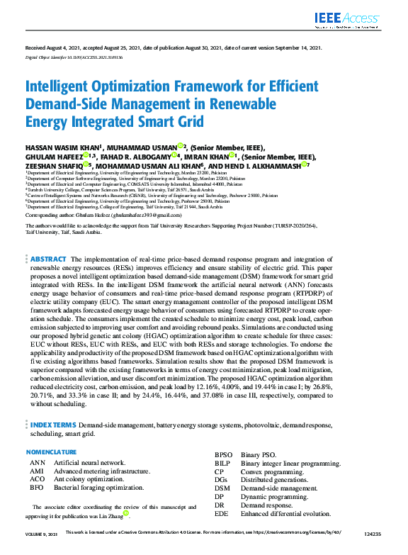 (PDF) Intelligent Optimization Framework for Efficient Demand-Side ...