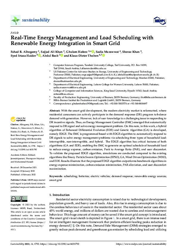 (PDF) Real-Time Energy Management and Load Scheduling with Renewable ...