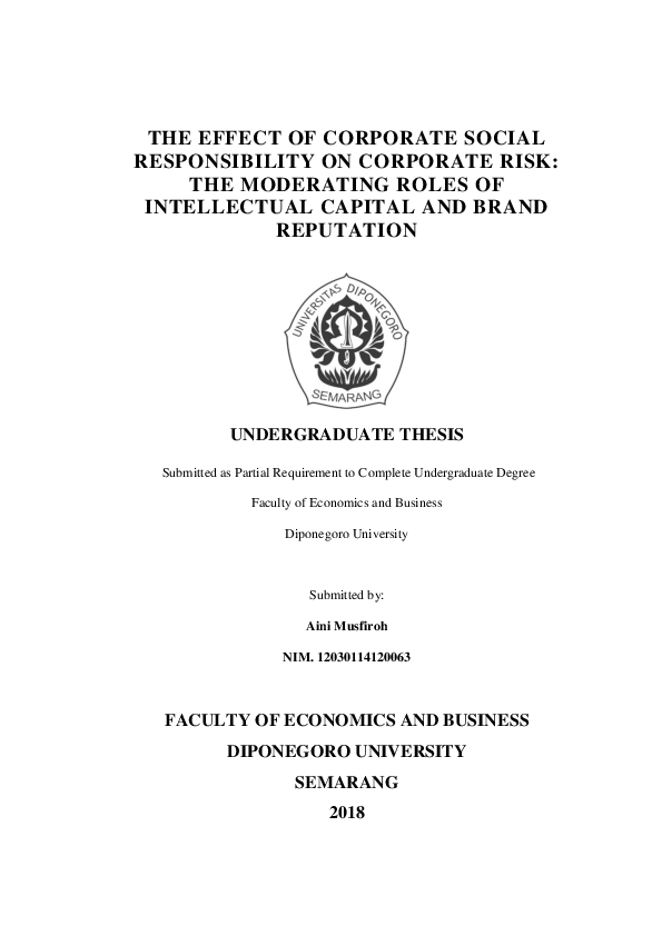 (PDF) The Effect of Corporate Social Responsibility on Corporate Risk ...