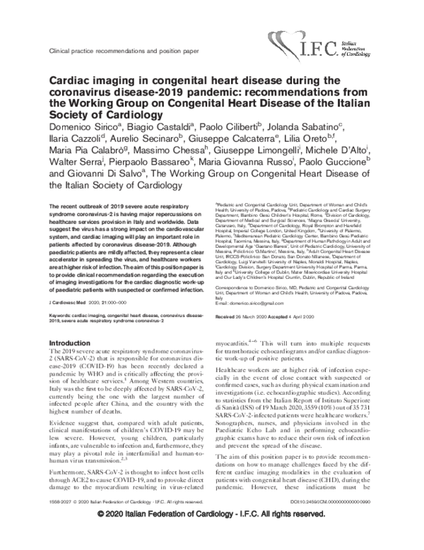 (PDF) Cardiac imaging in congenital heart disease during the ...