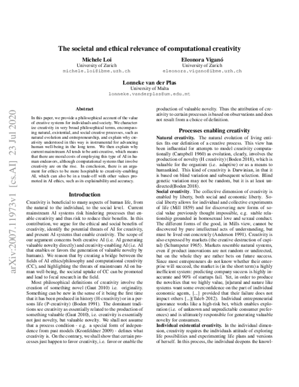 The societal and ethical relevance of computational creativity