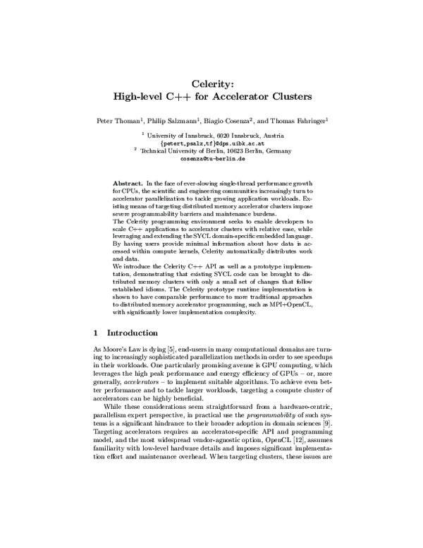 (PDF) Celerity: High-Level C++ for Accelerator Clusters
