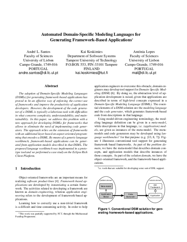 (PDF) Automated Domain-Specific Modeling Languages for Generating ...