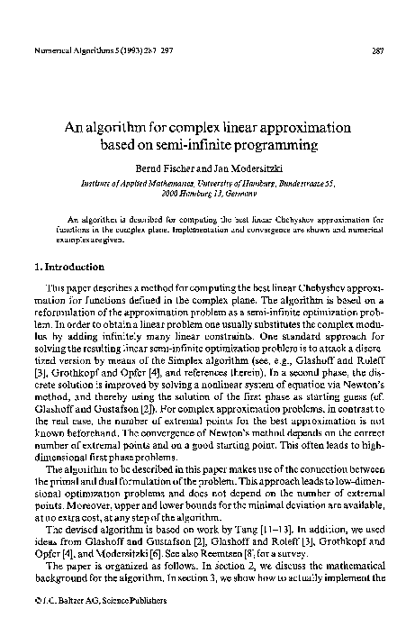 (PDF) An algorithm for complex linear approximation based on semi ...