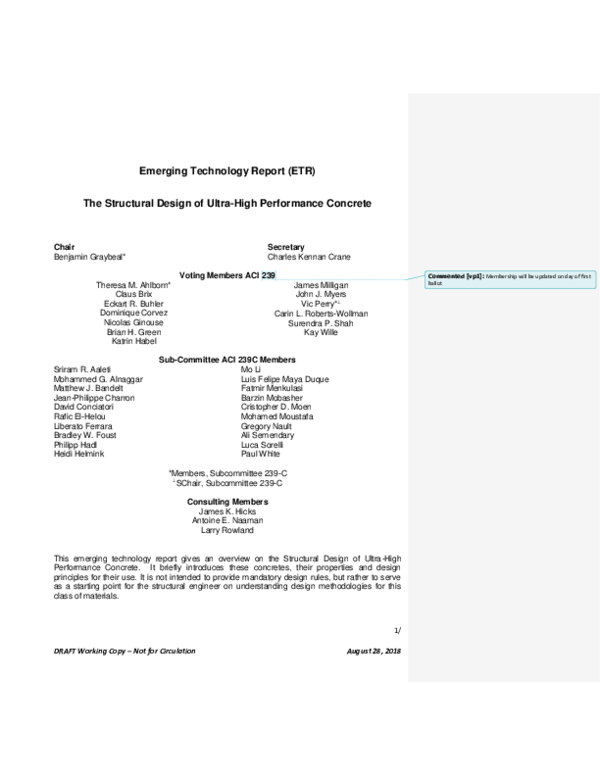 PDF) ACI 239C – Structural Design of UHPC