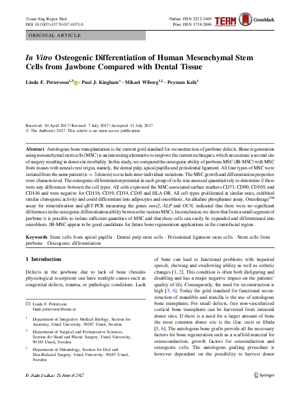 (PDF) In vitro osteogenic differentiation of human mesenchymal stem ...