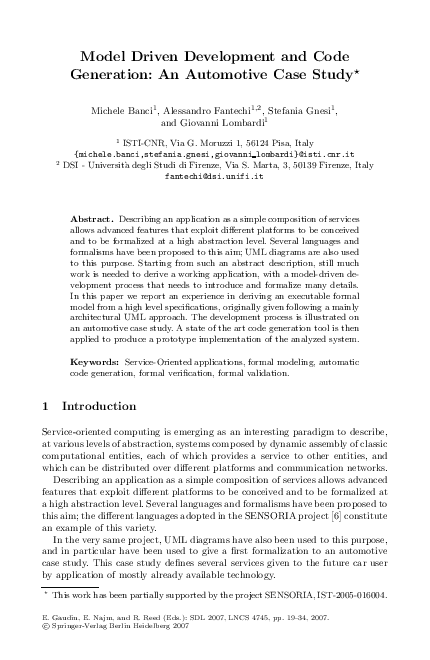 (PDF) Model Driven Development and Code Generation: An Automotive Case ...