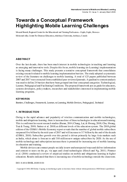 (PDF) Towards a Conceptual Framework Highlighting Mobile Learning ...