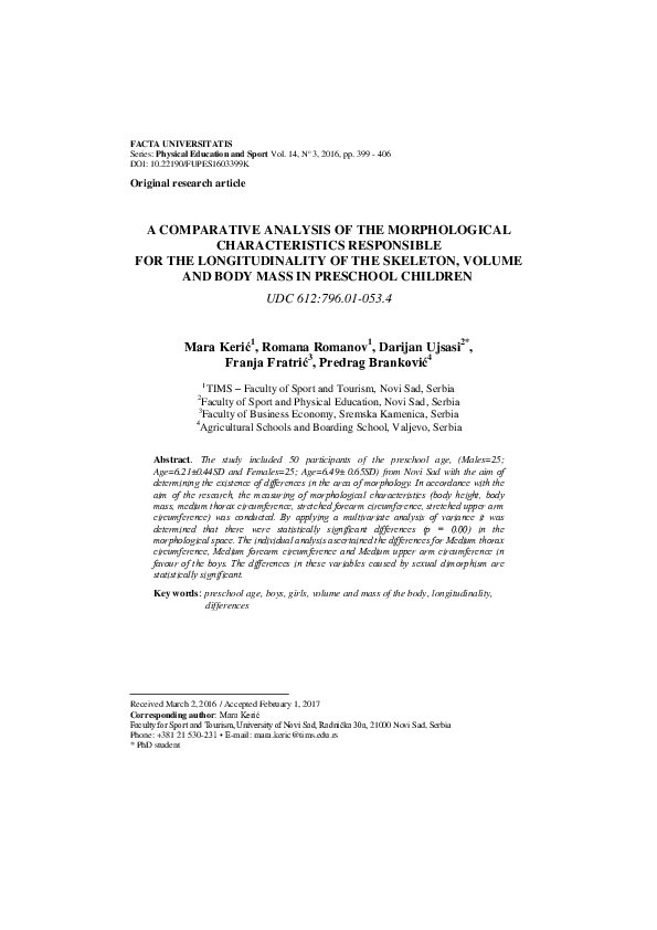(PDF) A Comparative Analysis of the Morphological Characteristics ...