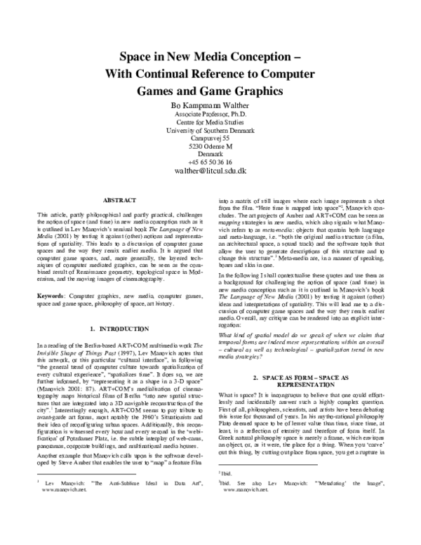 (PDF) Space in New Media Conception: With Continual Reference to ...