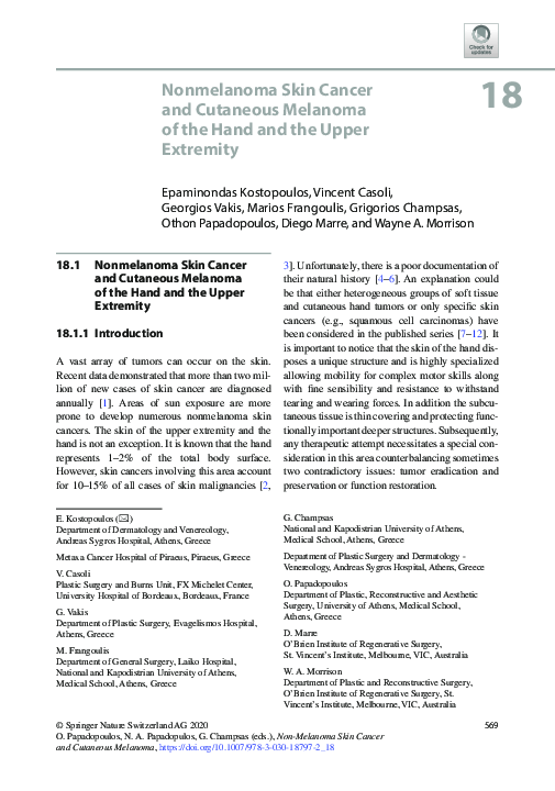 (PDF) Nonmelanoma Skin Cancer and Cutaneous Melanoma of the Hand and ...