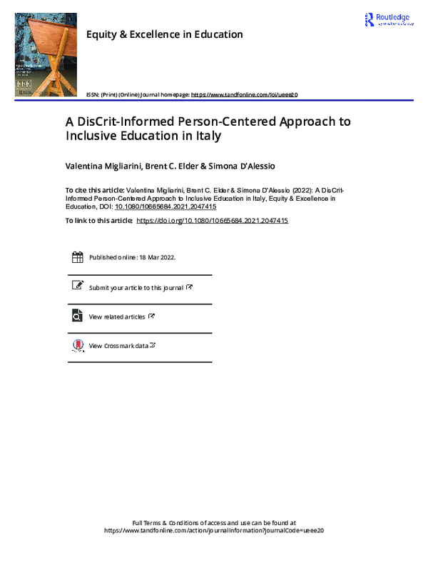 (PDF) A DisCrit-informed person-centered approach to inclusive ...