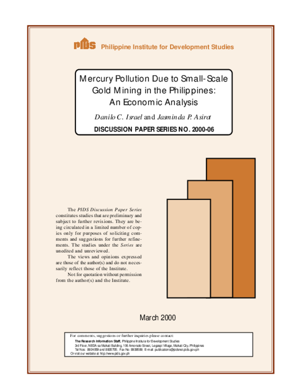 (PDF) Mercury pollution due to small-scale gold mining in the ...