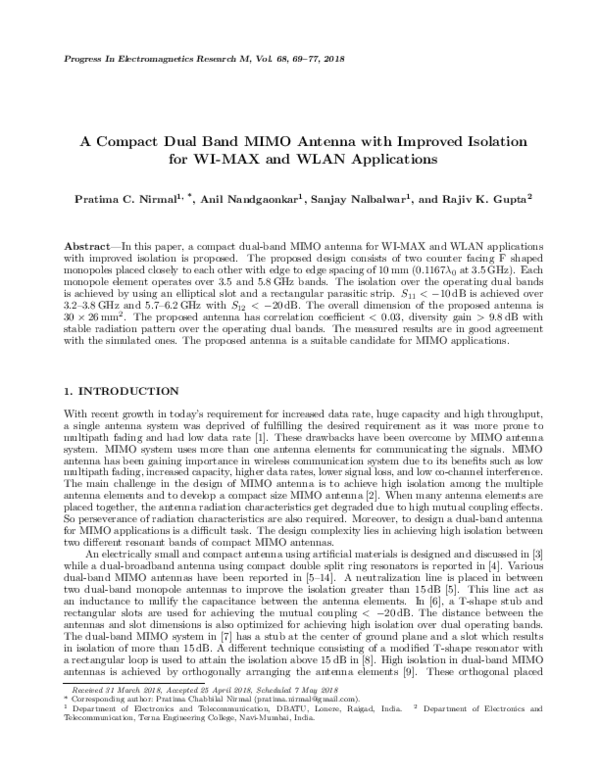 (PDF) A Compact Dual Band Mimo Antenna with Improved Isolation for Wi ...