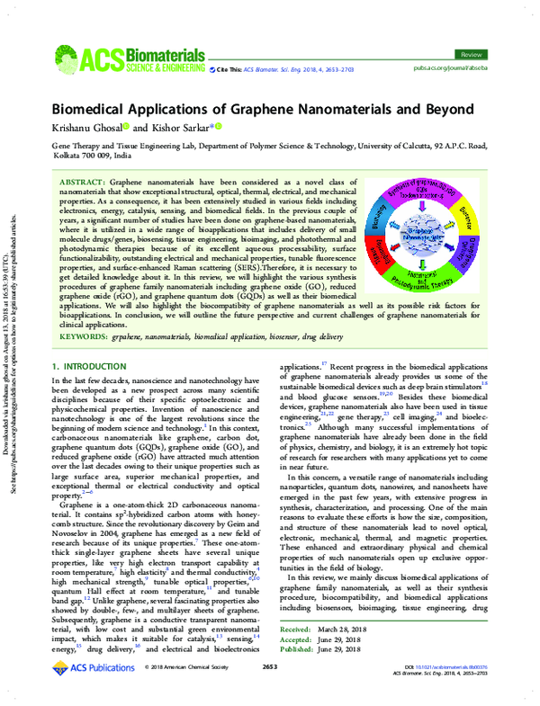 (PDF) Biomedical Applications of Graphene Nanomaterials and Beyond