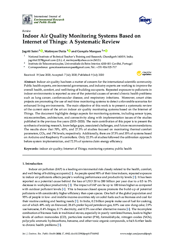 (PDF) Indoor Air Quality Monitoring Systems Based on Internet of Things ...