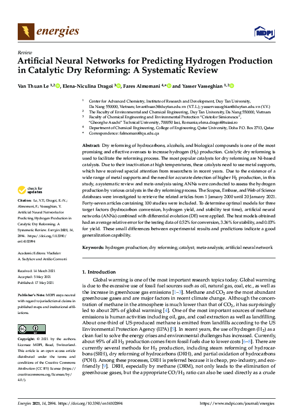 (PDF) Artificial Neural Networks for Predicting Hydrogen Production in ...