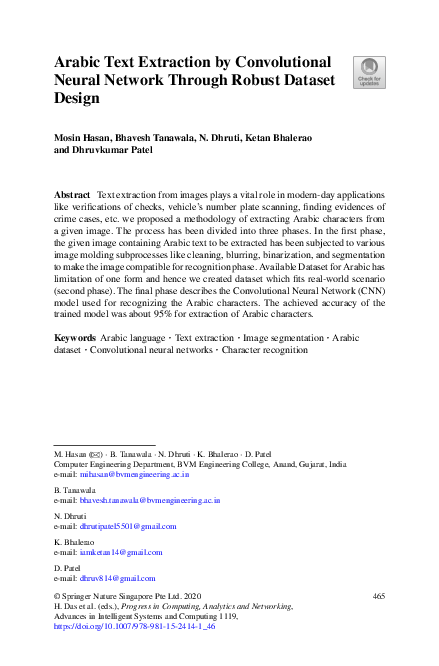(PDF) Arabic Text Extraction by Convolutional Neural Network Through ...