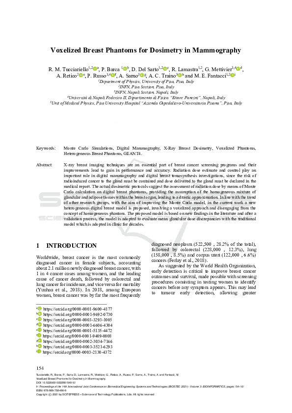 (PDF) Voxelized Breast Phantoms for Dosimetry in Mammography