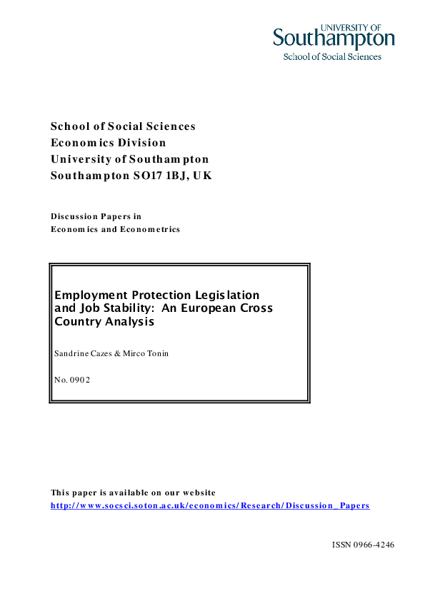 (PDF) Employment protection legislation and job stability: A European ...