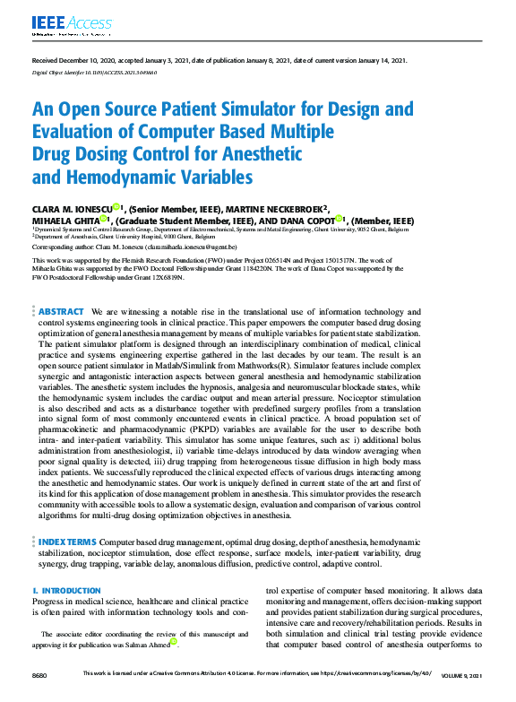 (PDF) An Open Source Patient Simulator for Design and Evaluation of ...