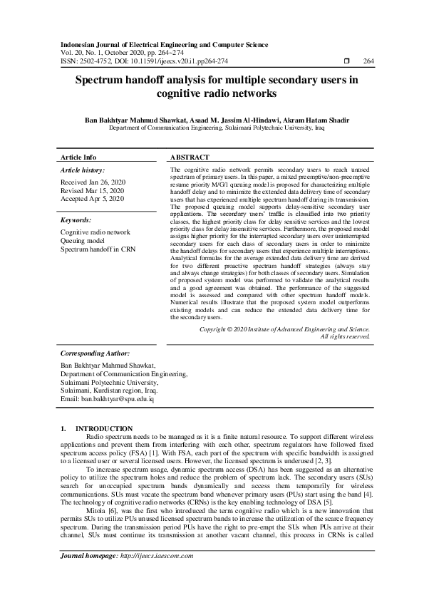(PDF) Spectrum handoff analysis for multiple secondary users in ...