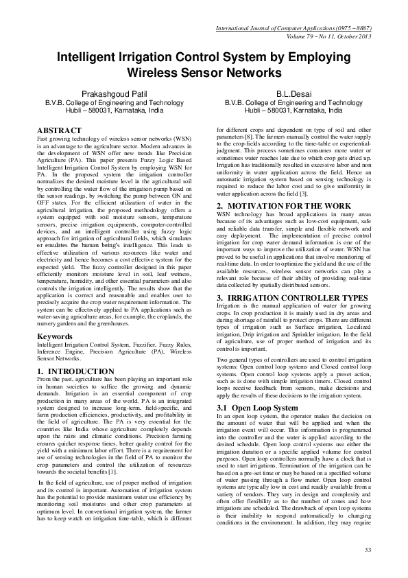 (PDF) Intelligent Irrigation Control System by Employing Wireless ...