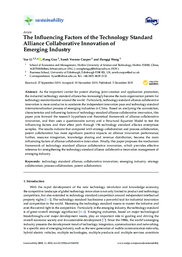 (PDF) The Influencing Factors of the Technology Standard Alliance ...