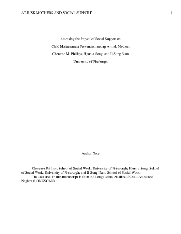 (PDF) Assessing the Impact of Social Support on Child Maltreatment ...