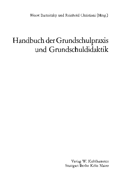 Handbuch Der Grundschulpädagogik Und Grundschuldidaktik (PDF) Handbuch der Grundschulpraxis und Grundschuldidaktik