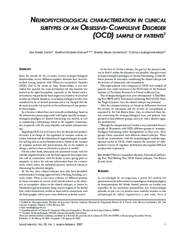 (PDF) Neuropsychological Characterization in Clinical Subtypes of an ...