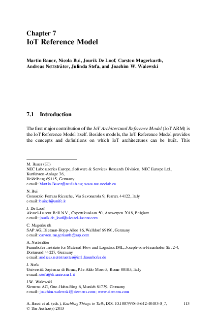(PDF) IoT Reference Model